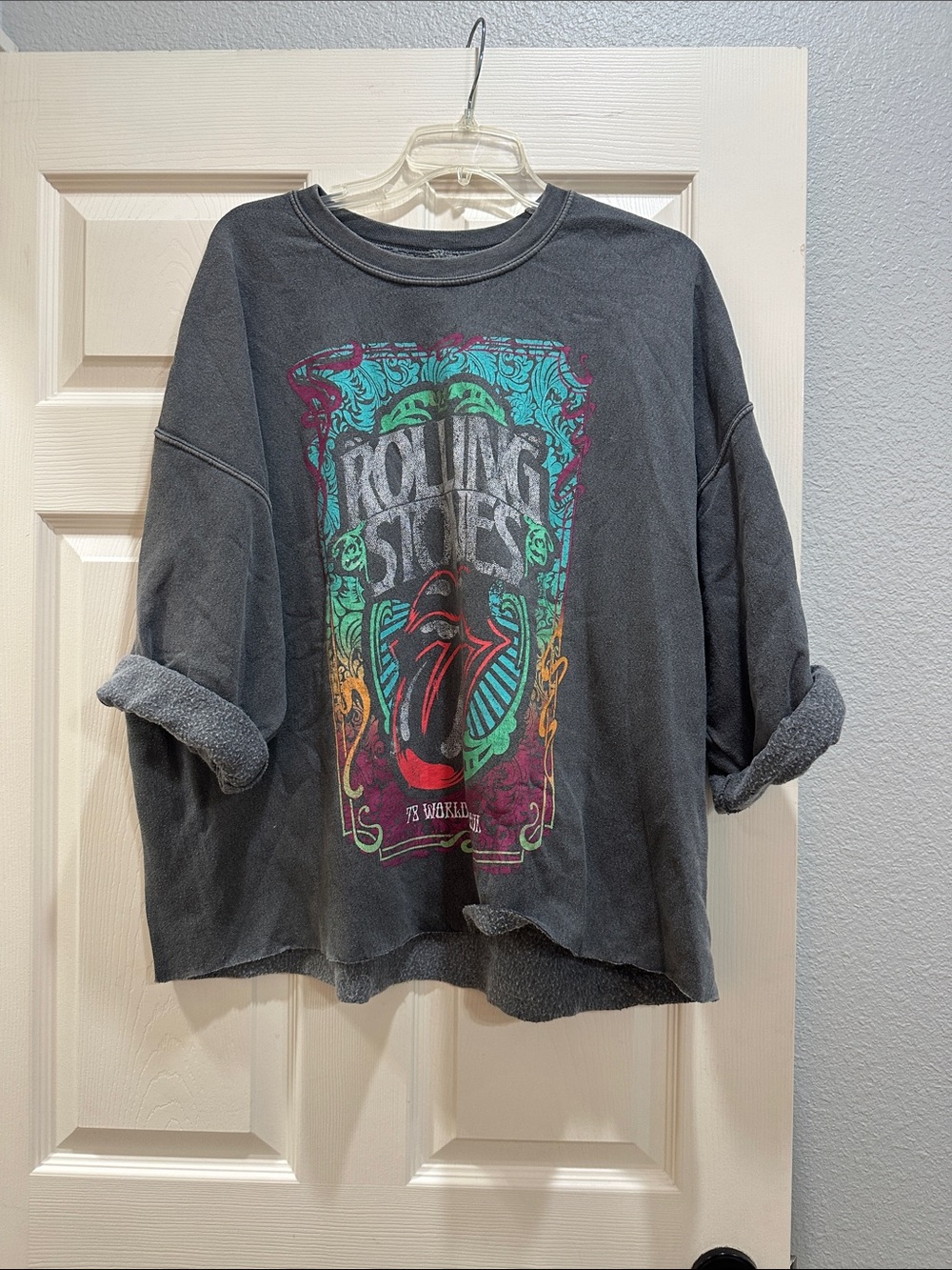 the Rolling Stones Charcoal Sweatshirt from Urban Outfitters